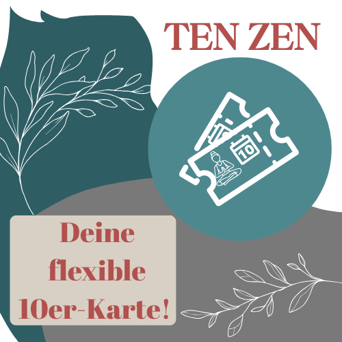 Logo für TEN ZEN mit Ticket-Symbol und Text "Deine flexible 10er-Karte!"